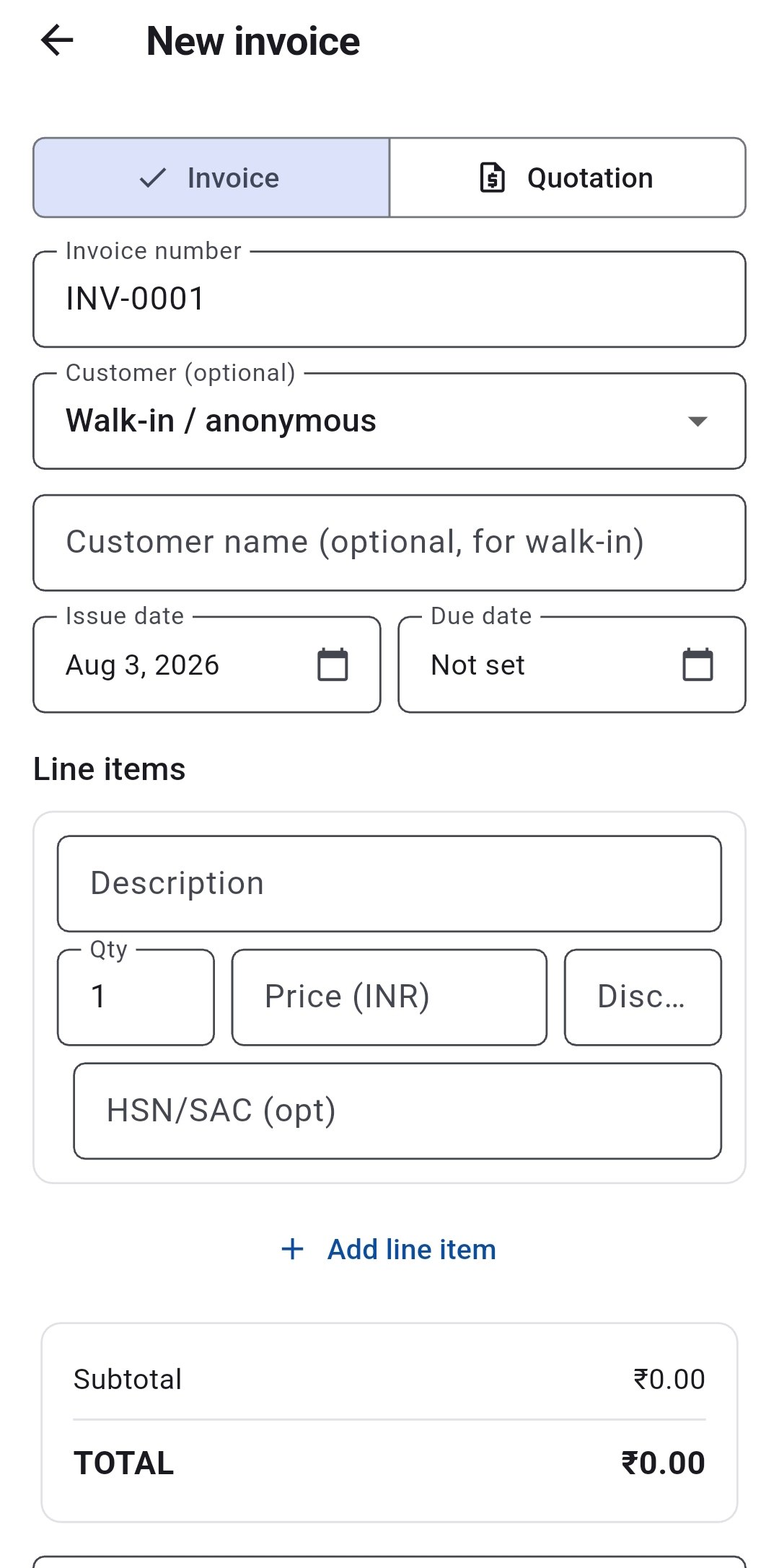 Invoice generator