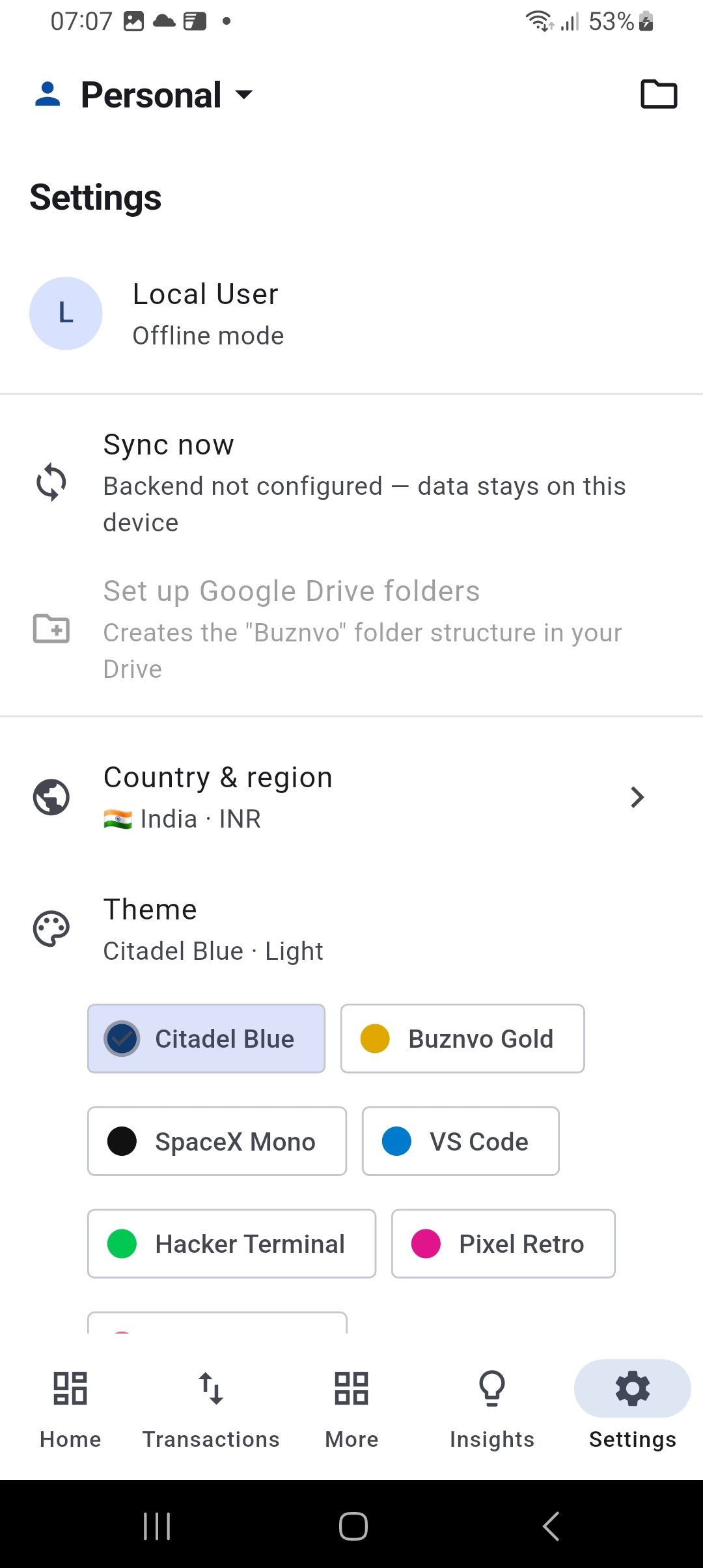 Settings and premium themes